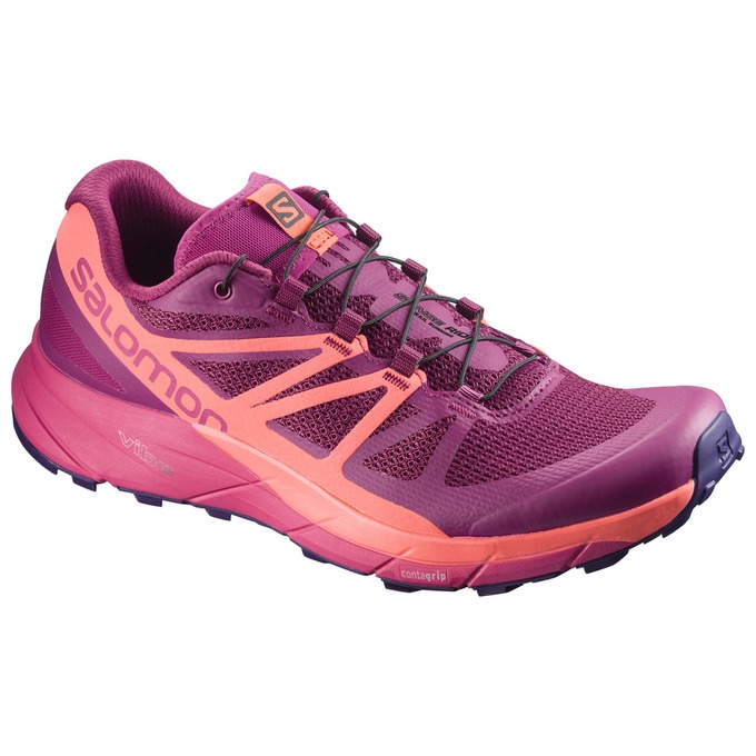 Salomon SENSE RIDE W Zapatillas Trail Running Mujer - Moradas / Naranjas - Colombia (15902-OPCA)